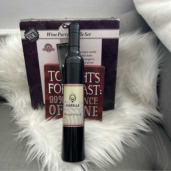 WINE LOVERS NOVELTY SET. CANDLES , sign and wine-umbrella plus bonuses - Picture 6 of 7